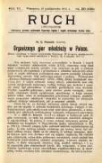 Ruch: dwutygodnik poświęcony sprawom wychowania fizycznego i w ogóle normalnego rozwoju ciała 1911.10.26 R.6 No.20=134