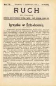 Ruch: dwutygodnik poświęcony sprawom wychowania fizycznego, hygieny i w ogóle normalnego rozwoju ciała 1912.10.11 R.7 No.19=157