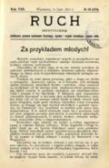 Ruch: dwutygodnik poświęcony sprawom wychowania fizycznego, hygieny i w ogóle normalnego rozwoju ciała 1913.07.11 R.8 No.13=175
