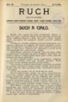 Ruch: dwutygodnik poświęcony sprawom wychowania fizycznego, hygieny i w ogóle normalnego rozwoju ciała 1914.01.26 R.9 No.2=188