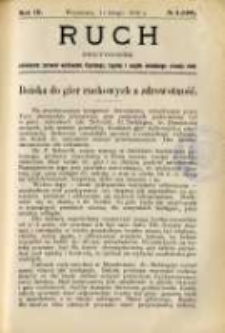 Ruch: dwutygodnik poświęcony sprawom wychowania fizycznego, hygieny i w ogóle normalnego rozwoju ciała 1914.02.11 R.9 No.3=189
