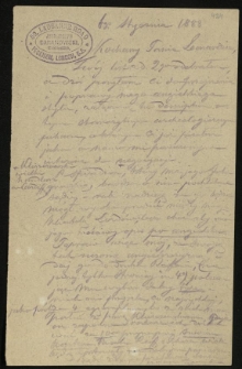 Listy Baranowskiego Jana Józefa rok 1888