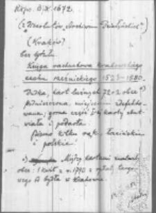 Księga rachunkowa krakowskiego cechu rzeźnickiego 1523-1582