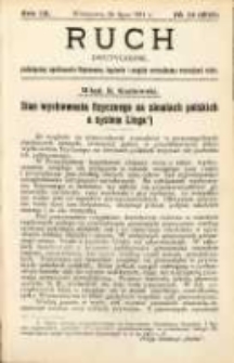 Ruch: dwutygodnik poświęcony sprawom wychowania fizycznego, hygieny i w ogóle normalnego rozwoju ciała 1914.07.26 R.9 No.14=200