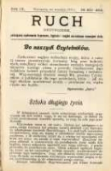 Ruch: dwutygodnik poświęcony sprawom wychowania fizycznego, hygieny i w ogóle normalnego rozwoju ciała 1914.09 R.9 No.15/18=201/204