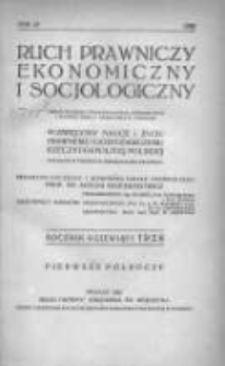Ruch Prawniczy Ekonomiczny i Socjologiczny: organ Wydziału Prawno-Ekonomicznego Uniwersytetu i Wyższej Szkoły Handlowej w Poznaniu: poświęcony nauce i życiu prawnemu i gospodarczemu Rzeczypospolitej Polskiej 1929 R.9 1 półrocze