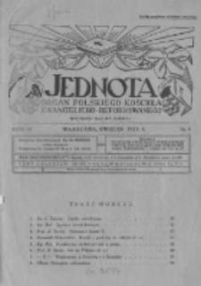 Jednota Jednota Organ Polskiego Kościoła Ewangelicko-Reformowanego. 1929 R.4 nr4
