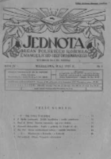Jednota Jednota Organ Polskiego Kościoła Ewangelicko-Reformowanego. 1929 R.4 nr5