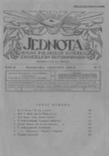 Jednota Jednota Organ Polskiego Kościoła Ewangelicko-Reformowanego. 1929 R.4 nr12