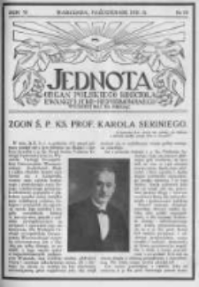 Jednota Organ Polskiego Kościoła Ewangelicko-Reformowanego. 1931 R.6 nr10