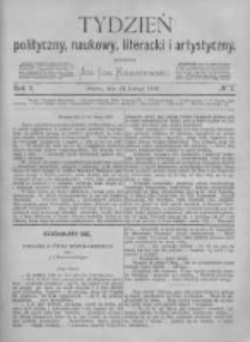 Tydzień Polityczny, Naukowy, Literacki i Artystyczny. 1870 R.1 nr7