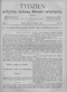 Tydzień Polityczny, Naukowy, Literacki i Artystyczny. 1870 R.1 nr38