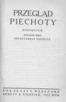 Przegląd Piechoty: miesięcznik wydawany przez Departament Piechoty 1933 sierpień R.6 Z.8