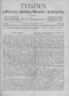 Tydzień Polityczny, Naukowy, Literacki i Artystyczny. 1871 R.2 nr14