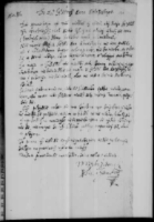 Instrukcja województwa krakowskiego dla posła do króla ok. 1606