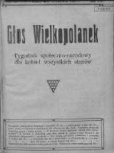 Głos Wielkopolanek: tygodnik społeczno-narodowy dla kobiet wszystkich stanów 1921.06.05 R.14 Z.23
