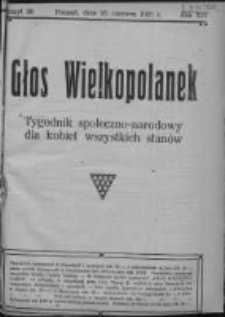 Głos Wielkopolanek: tygodnik społeczno-narodowy dla kobiet wszystkich stanów 1921.06.26 R.14 Z.26