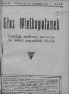 Głos Wielkopolanek: tygodnik społeczno-narodowy dla kobiet wszystkich stanów 1921.10.23 R.14 Z.43