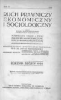 Ruch Prawniczy Ekonomiczny i Socjologiczny: organ Wydziału Prawno-Ekonomicznego Uniwersytetu Poznańskiego poświęcony nauce i życiu prawnemu i gospodarczemu Rzeczypospolitej Polskiej 1926 R.6