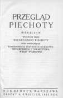 Przegląd Piechoty: miesięcznik wydawany przez Departament Piechoty przy współudziale Wojskowego Instytutu Naukowo-Wydawniczego i Towarzystwa Wiedzy Wojskowej 1933 kwiecień R.6 Z.4