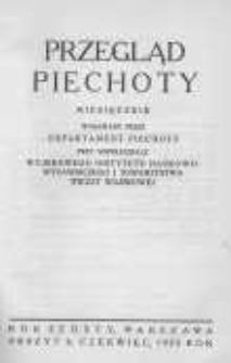 Przegląd Piechoty: miesięcznik wydawany przez Departament Piechoty przy współudziale Wojskowego Instytutu Naukowo-Wydawniczego i Towarzystwa Wiedzy Wojskowej 1933 czerwiec R.6 Z.6
