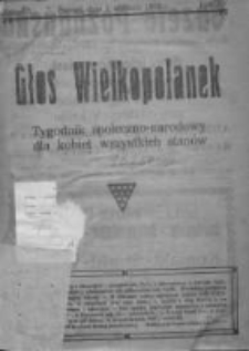 Głos Wielkopolanek: tygodnik społeczno-narodowy dla kobiet wszystkich stanów 1922.01.01 R.15 Z.1