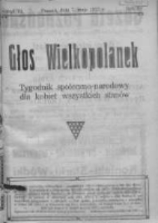 Głos Wielkopolanek: tygodnik społeczno-narodowy dla kobiet wszystkich stanów 1922.05.07 R.15 Z.19