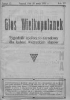 Głos Wielkopolanek: tygodnik społeczno-narodowy dla kobiet wszystkich stanów 1922.05.28 R.15 Z.22