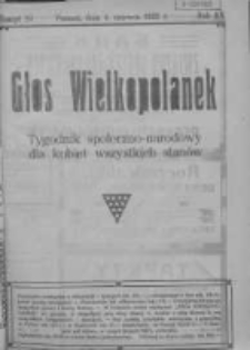 Głos Wielkopolanek: tygodnik społeczno-narodowy dla kobiet wszystkich stanów 1922.06.04 R.15 Z.23