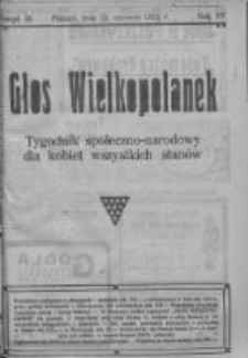 Głos Wielkopolanek: tygodnik społeczno-narodowy dla kobiet wszystkich stanów 1922.06.25 R.15 Z.26