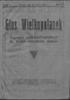 Głos Wielkopolanek: tygodnik społeczno-narodowy dla kobiet wszystkich stanów 1923.03.11 R.16 Z.10