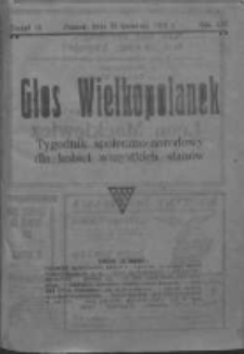 Głos Wielkopolanek: tygodnik społeczno-narodowy dla kobiet wszystkich stanów 1923.04.22 R.16 Z.16