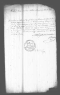 Zaświadczenie Wydziału Bezpieczeństwa w Radzie Najwyższej Narodowej dot. Józefa Kalasantego Szaniawskiego członka Deputacyi Indagacyjnej