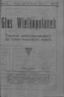 Głos Wielkopolanek: tygodnik społeczno-narodowy dla kobiet wszystkich stanów 1923.06.10 R.16 Z.23