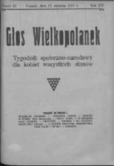 Głos Wielkopolanek: tygodnik społeczno-narodowy dla kobiet wszystkich stanów 1923.08.12 R.16 Z.32