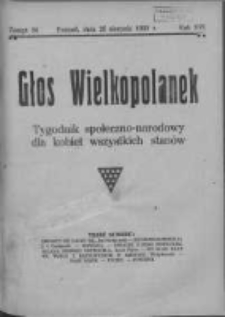Głos Wielkopolanek: tygodnik społeczno-narodowy dla kobiet wszystkich stanów 1923.08.26 R.16 Z.34