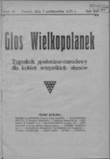Głos Wielkopolanek: tygodnik społeczno-narodowy dla kobiet wszystkich stanów 1923.10.07 R.16 Z.40
