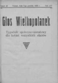 Głos Wielkopolanek: tygodnik społeczno-narodowy dla kobiet wszystkich stan&oacute;w 1923.12.02 R.16 Z.48