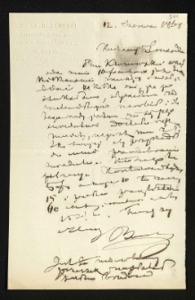 List od Bońkowskiego Hieronima Napoleona