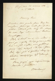 List od Bronikowskiego Ksawerego