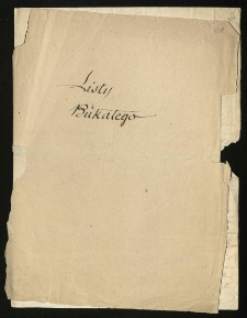 Listy od Bukatego Antoniego