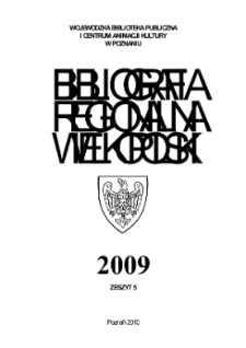 Bibliografia Regionalna Wielkopolski : 2009 z.5