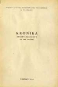 Kronika. Wyższa Szkoła Wychowania Fizycznego w Poznaniu Z.10 1965/66
