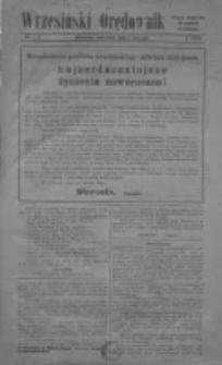 Wrzesiński Orędownik: organ urzędowy na powiat wrzesiński = Wreschener Stadt- und Kreisblatt: amtlicher Anzeiger für den Kreis Wreschen 1920.01.01 R.2 Nr1