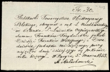 Kwity składkowe Towarzystwa Historyczno-Literackiego w Paryżu