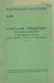 Ogólne przepisy o dostawach i robotach dla Gminy Stoł. M. Poznania