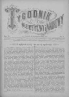 Tygodnik Beletrystyczny i Naukowy 1885.11.08 R.6 Nr6