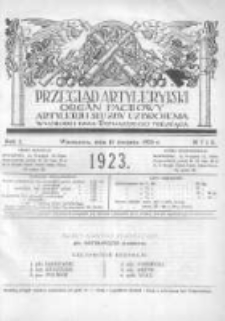 Przegląd Artyleryjski: organ fachowy artylerji i służby uzbrojenia 1923.08.15 R.1 Nr7/8