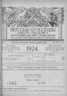 Przegląd Artyleryjski: organ fachowy artylerji i służby uzbrojenia 1924.10/12 R.2 Nr10/12