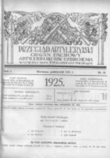 Przegląd Artyleryjski: organ fachowy artylerji i służby uzbrojenia 1925 październik R.3 Nr10